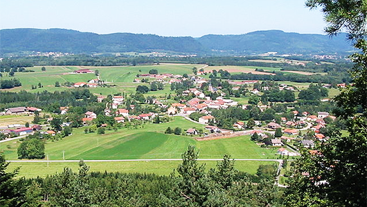 Une vue générale de la commune de Nompatelize dans les Vosges