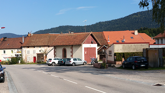 Une vue du centre de la commune de Belval dans les Vosges