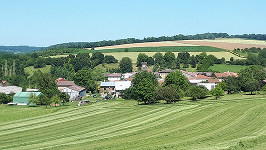 Une vue générale de la commune de Quincy-Landzécourt en Meuse