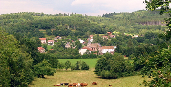 Une vue générale de la commune de Coinches dans les Vosges