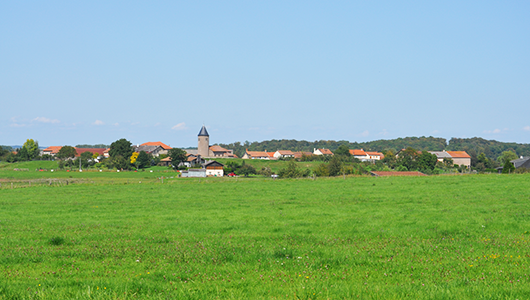 Une vue générale de la commune de Tarquimpol en Moselle