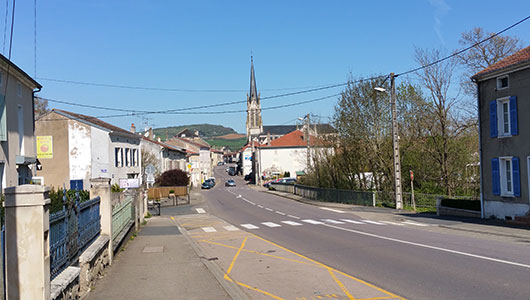 Une vue générale de la commune de Delme en Moselle